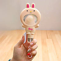 Мильні бульбашки з механічним вентилятором 2в1 "Зайчик", 21см, Бежевий
