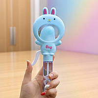 Мильні бульбашки з механічним вентилятором 2в1 "Зайчик", 21см, Блакитний