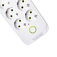 Мережевий фільтр 3 м подовжувач F06U на 6 розеток 4 USB 1 Type-C та кнопкою відключення, Білий Lugi, фото 5