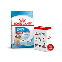 Корм для цуценят середніх порід ROYAL CANIN MEDIUM PUPPY 4кг+контейнер для зберігання сухого корму в подарунок