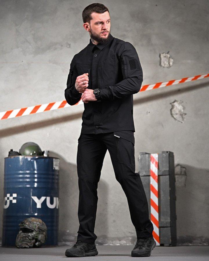 Польовий костюм міський чорний URBAN з еластичної тканини T800 ПП7691 ТМ, фото 1