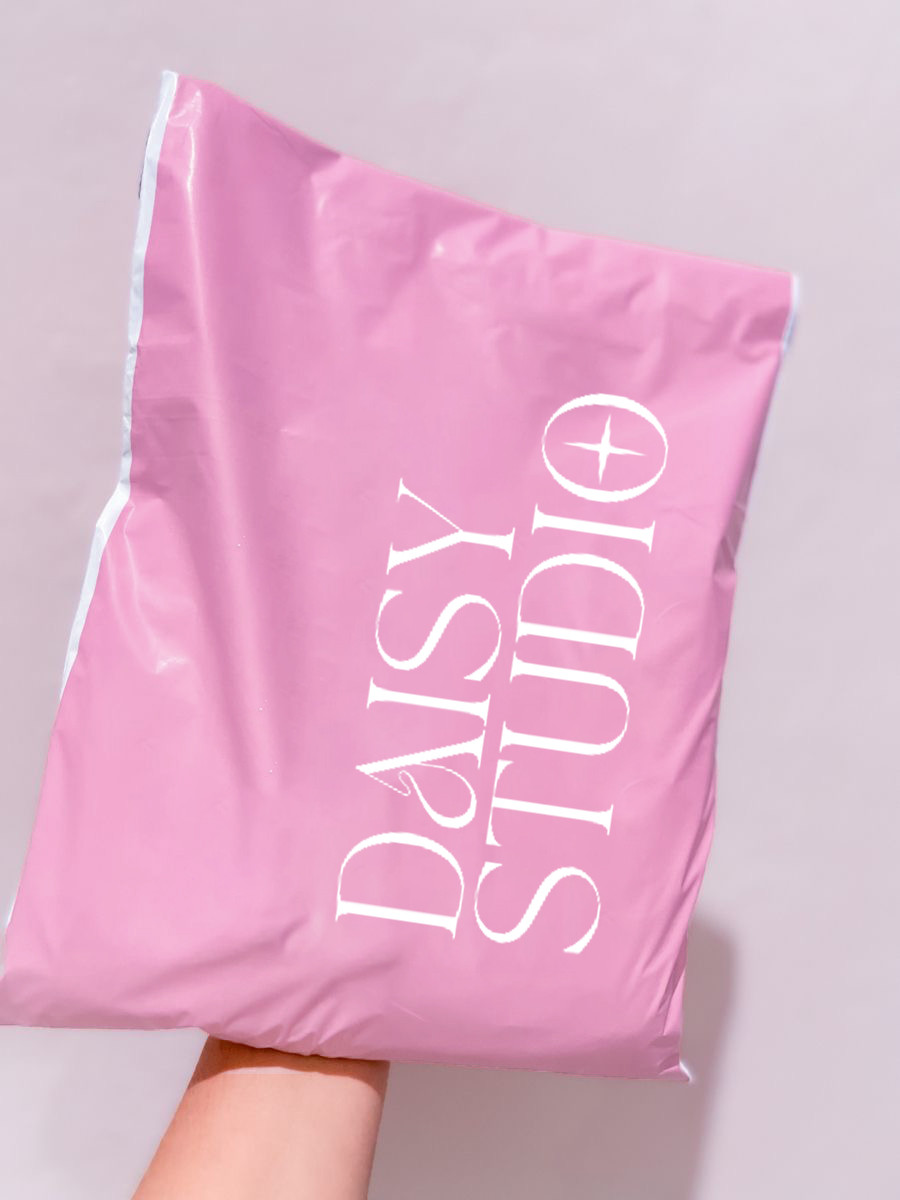 Стильний брендований рожевий пакет для кур'єрської доставки A3 30х40 см тришаровий без кишені, фото 1