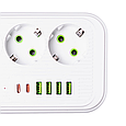 Мережевий фільтр кабель 4.75 м подовжувач F16 на 3 розетки 4 usb 2 type-c та кнопкою відключення, Білий Lugi, фото 5