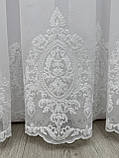 Тюль на бамбуковій основі з красивою вишивкою. Колір: молочний, фото 10