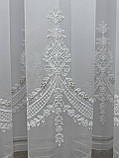 Тюль на бамбуковій основі з шеніловою вишивкою. Колір: капучіно, фото 9