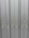 Тюль на основі бамбука з шеніловою вишивкою. Колір: капучіно, фото 6