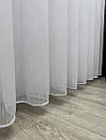 Тюль однотонний на бамбуковій основі з шеніловою ниткою. Колір: білий, фото 8