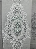 Тюль на бамбуковій основі з шеніловою вишивкою. Колір: сірий, фото 8