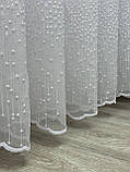 Тюль на бамбуковій основі з красивою вишивкою. Колір: білий, фото 8
