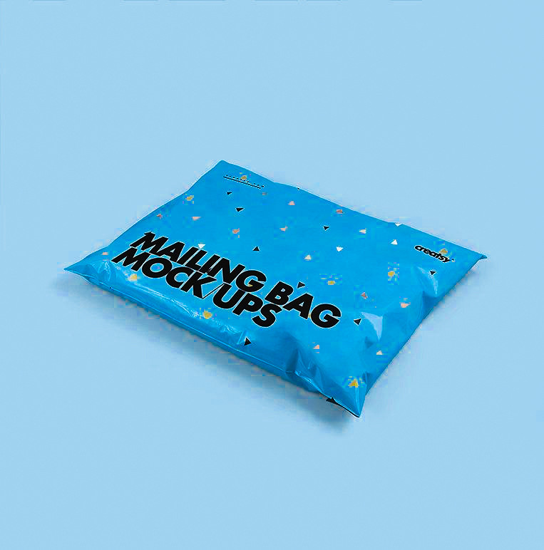 Брендований логістичний пакет А4 24х32 см у блакитному кольорі без кишені Надійний кур'єрський пакет, фото 1