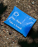 Брендований логістичний пакет А4 24х32 см у блакитному кольорі без кишені Надійний кур'єрський пакет, фото 2