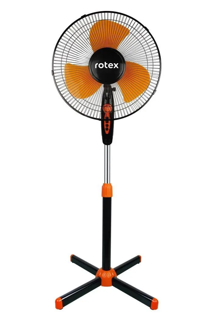 Підлоговий вентилятор Rotex RAF49-E 35Вт 40см із захисною решіткою Таймер 60 хвилин Чорний / Помаранчевий