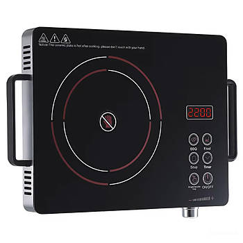 Інфрачервона плита на 1 конфорку, 2000Вт, від мережі, KB-2058 / Електроплита настільна / Плита електрична