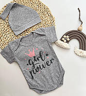 Боді + шапочка для новонароджених з куліру