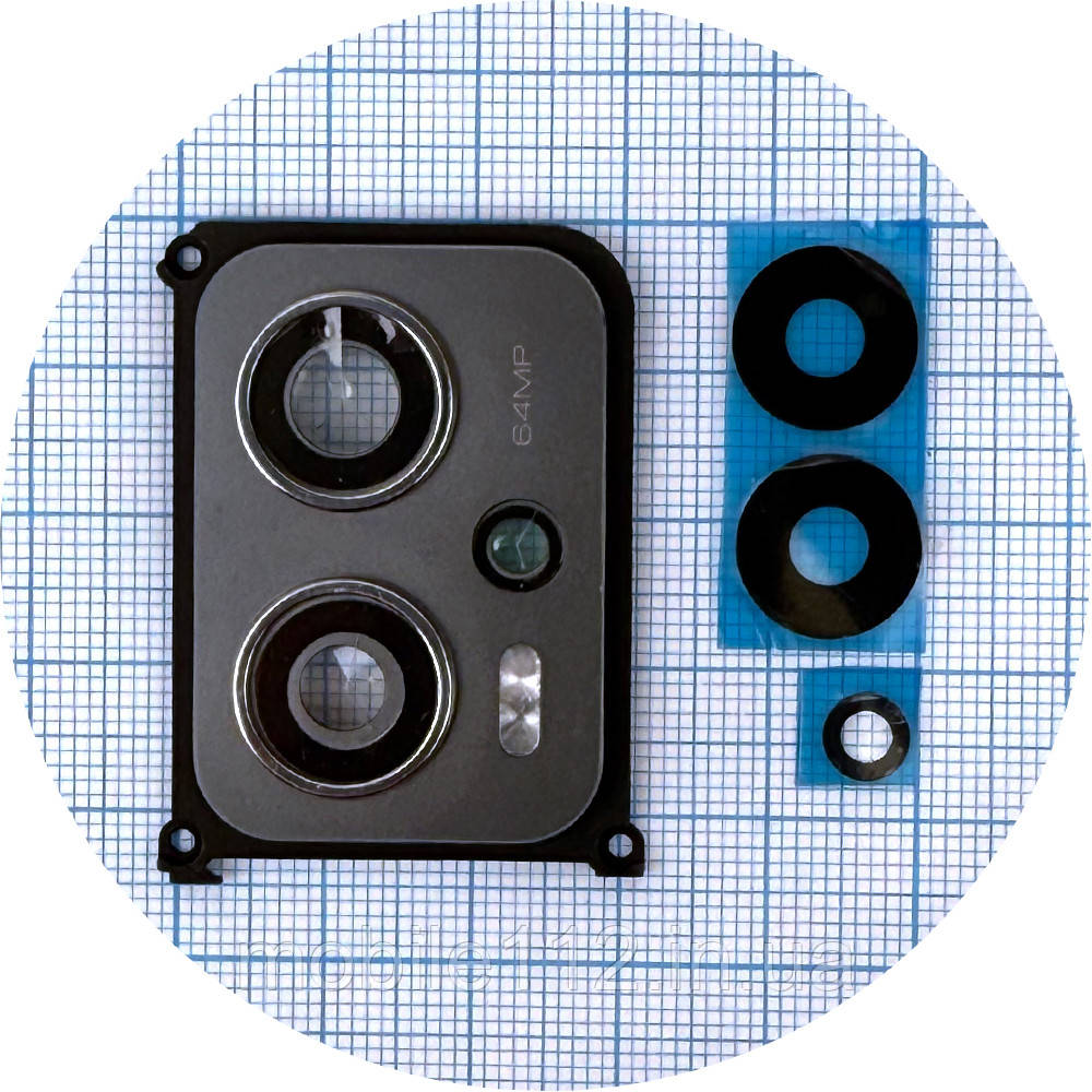 Скло камери Xiaomi Poco X4 GT, Redmi K50i, Note 11T Pro, Note 11T Pro+ Plus (комплект 3 шт із сірою рамкою), фото 1