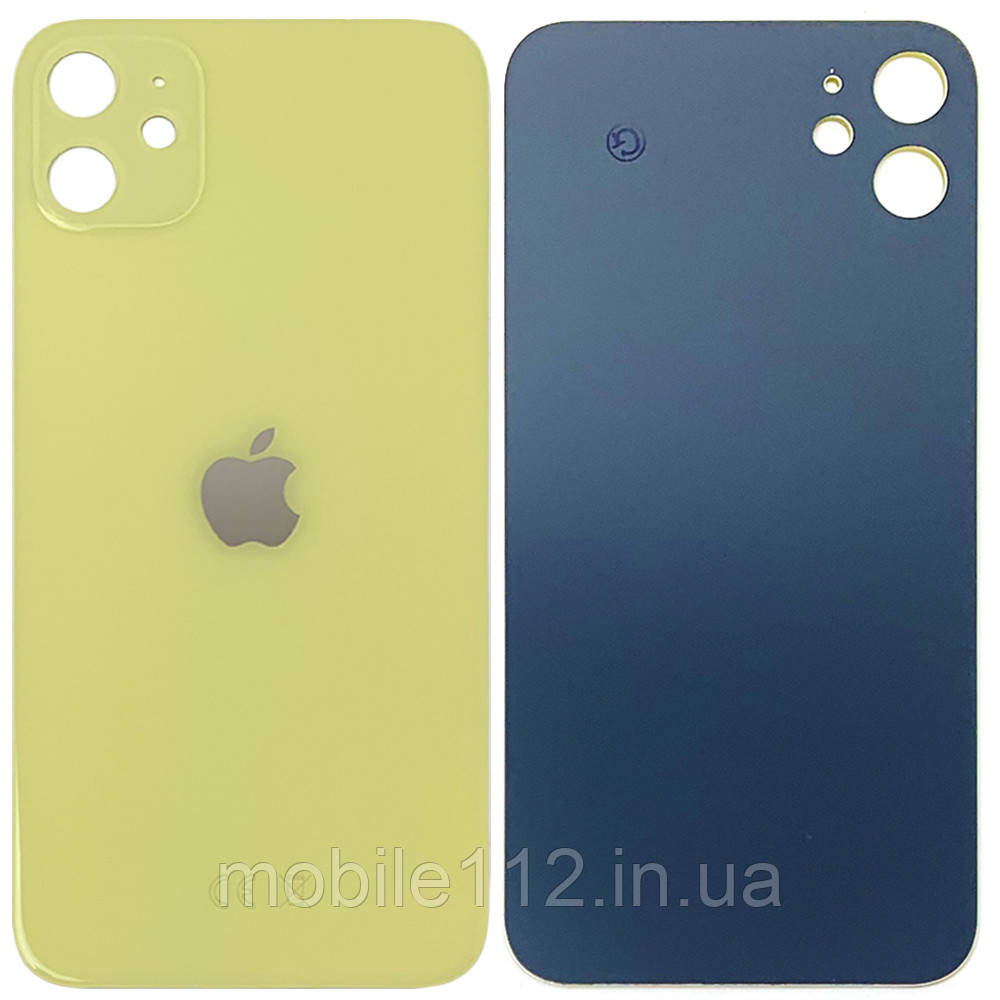 Задня кришка Apple iPhone 11 (жовтий оригінал Китай з великим отвором)
