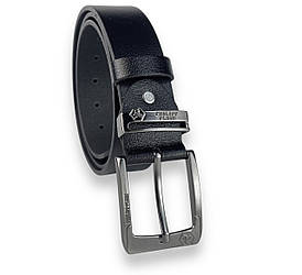 Ремінь чоловічий шкіряний Philipp Plein ширина 40мм колір Чорний пряжка темний-нікель #1