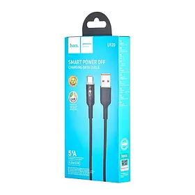 Кабель Type-C Hoco U120 Transparent explore 5A 1.2m (Чорний)
