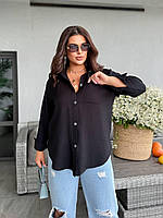 Сорочка жіноча яскрава тканина льон-жатка у кольорах (Батал), фото 4