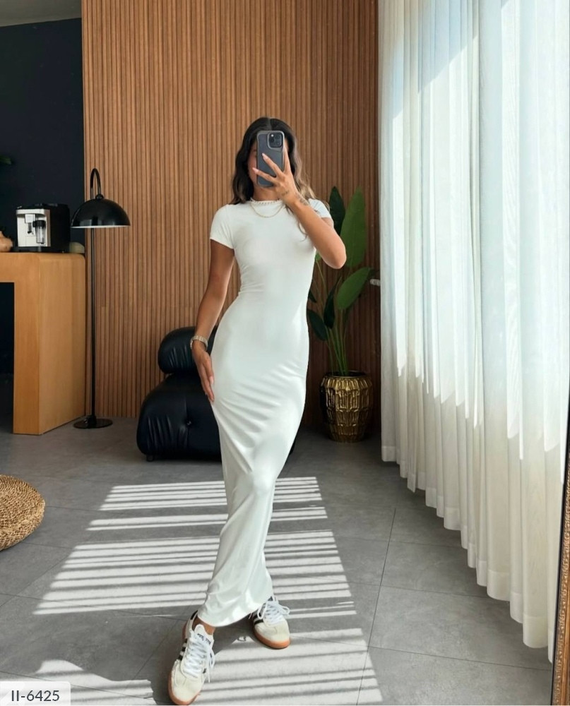 Плаття-футляр жіноче довге максі в підлогу силуетне приталене на фігурі з коротким рукавом розмір 42-46