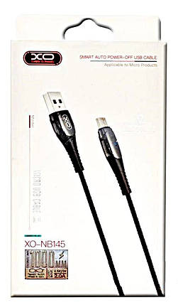 Кабель XO NB145 Smart Chipset Auto Power-off Type-C (Чорний), фото 1