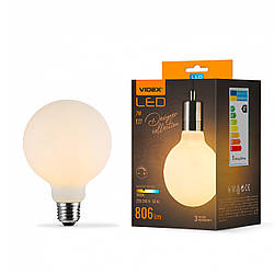 LED лампа VIDEX Filament 7W E27 3000K Porcelain dimmable (VL-DG80MO)