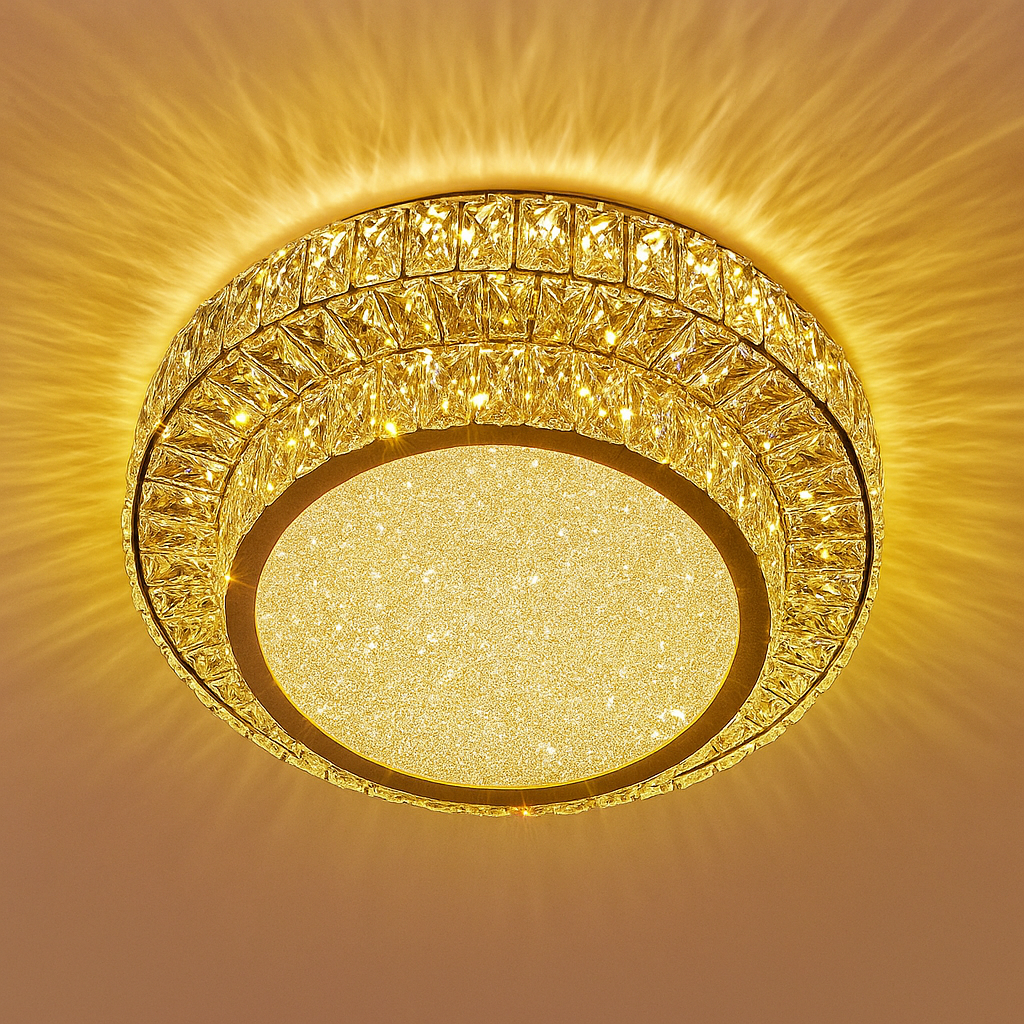 Кришталева стельова люстра Linisoln 140W до 20 м² колір Хром 9863/500, фото 1