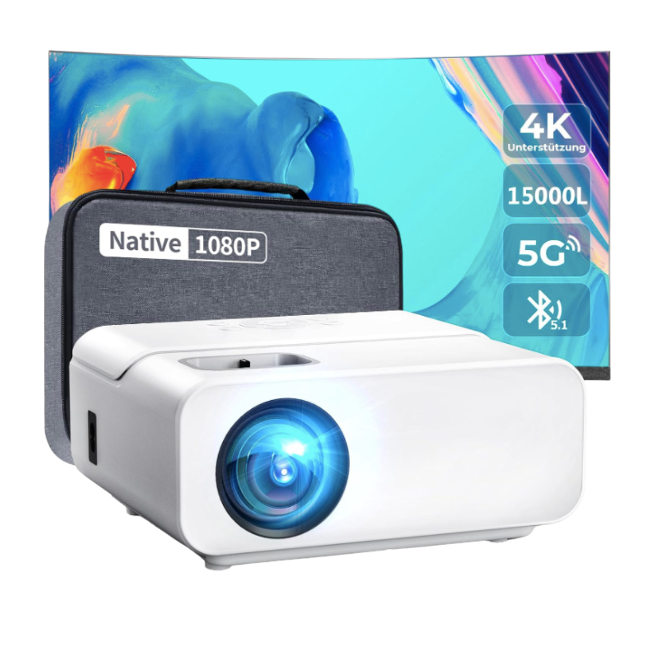 Мультимедійний проектор Movie Projector C12 Full HD 1080P для домашнього кінотеатру з WiFi та Bluetooth 5G