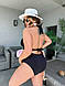 Купальник жіночий базовий ідеальний роздільний плавки висока талія ліф топ мікродайвінг пляжний батал, фото 4