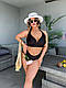 Купальник жіночий базовий ідеальний роздільний плавки висока талія ліф топ мікродайвінг пляжний батал, фото 8