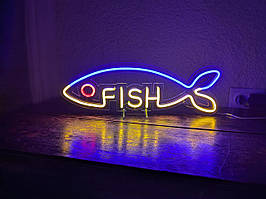 Неонова вивіска Fish 470х160 acr-n000040