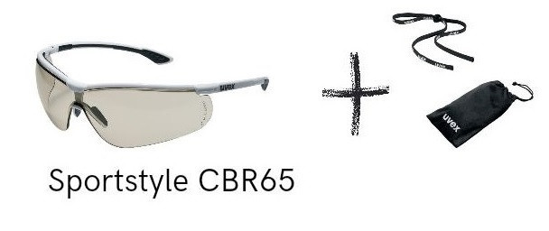 НАБІР "UVEX SAFETY SPORT 65"- Захисні окуляри Uvex Sportstyle CBR65 + сумочка + ремінець