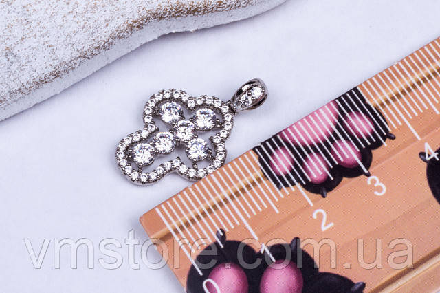 Крестик женский с камнями серебро