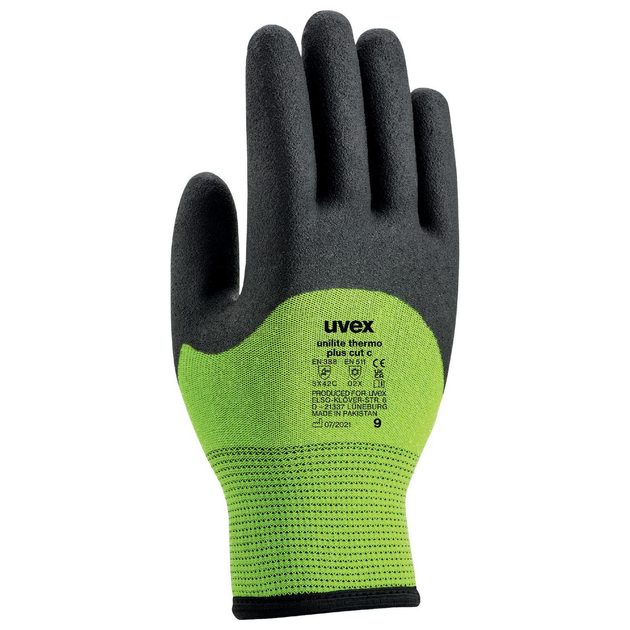 Рукавиці зимові теплі зі захистом від порізів uvex unilite thermo plus cut c (6059109) 09/L