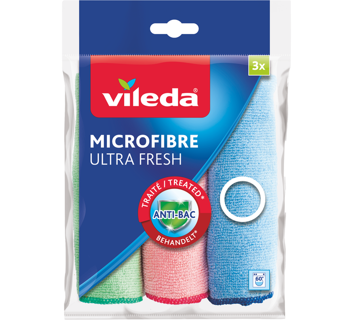 Серветки з мікрофібри антибактеріальні Viveda Microfibre Ultra Fresh (3шт), фото 1