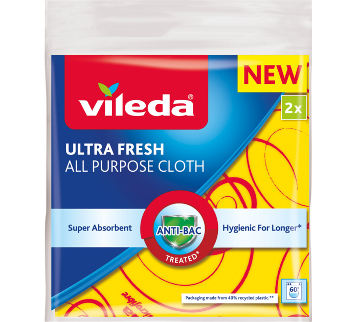Серветки з мікрофібри антибактеріальні Viveda Ultra Fresh (2шт), фото 1