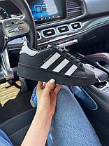 Жіночі кросівки Adidas Superstar Platform Black White Адідас Суперстар чорно білі на платформі шкіра, фото 3