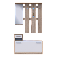 Передпокій Doros Alice Білий/Дуб Cонома 1 дзеркало 100х27х182,9 (44900238)