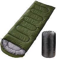Спальный мешок до -15 °C, 210х72 см, с подголовником / Туристический зимний спальник / Зимний спальный мешок