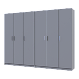 Шафа для одягу комплект Промо Сірий 3+3 ДСП 270х48х204 (80737768), фото 3