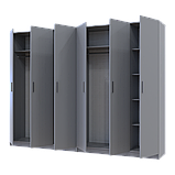Шафа для одягу комплект Промо Сірий 3+3 ДСП 270х48х204 (80737768), фото 4