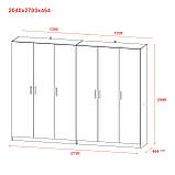 Шафа для одягу комплект Промо Сірий 3+3 ДСП 270х48х204 (80737768), фото 7