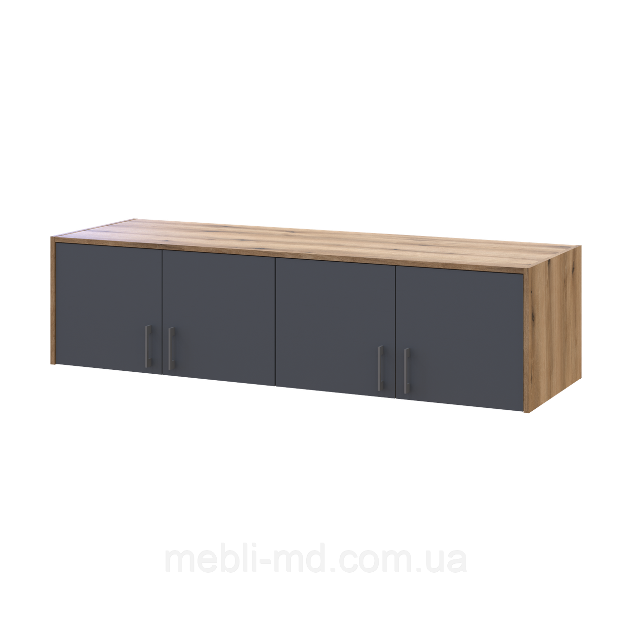 Антресоль Doros Ронді Дуб Артізан/Графіт 4 ДСП 160х52х41 (80737832), фото 1