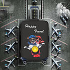 Чохол для валізи S 19-21" захисний еластичний, щільний матеріал із принтом для дорожнього багажу, фото 5