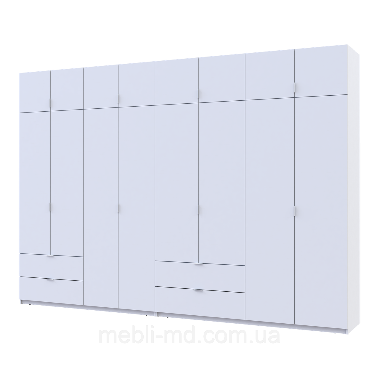 Розпашна Шафа для одягу Doros Лукас Білий 4+4 ДСП 340х50х240 (42005138), фото 1
