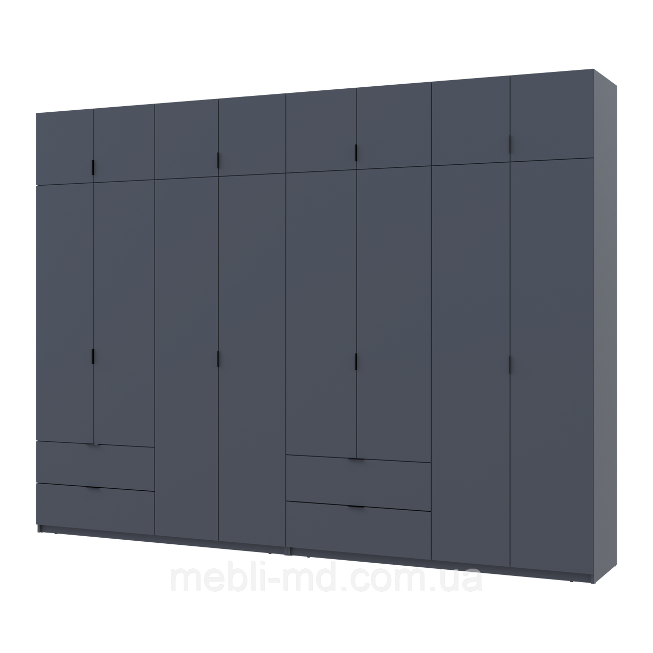 Розпашна Шафа для одягу Doros Лукас Графіт 4+4 ДСП 320х50х240 (42005129), фото 1