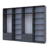 Розпашна Шафа для одягу Doros Лукас Графіт 4+4 ДСП 320х50х240 (42005129), фото 3