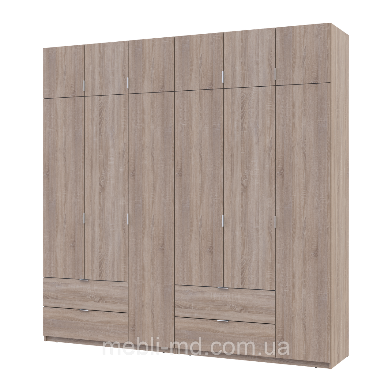 Розпашна Шафа для одягу Doros Лукас Дуб сонома 3+3 ДСП 240х50х240 (42005107), фото 1