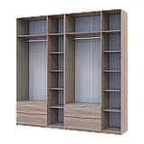 Розпашна Шафа для одягу Doros Лукас Дуб сонома 3+3 ДСП 240х50х240 (42005107), фото 3