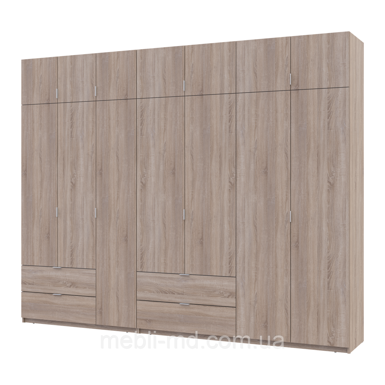 Розпашна Шафа для одягу Doros Лукас Дуб сонома 3+4 ДСП 300х50х240 (42005131), фото 1